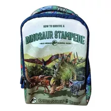 Mochila Infantil Jurassic Wold Neopreno Chica 27 X 21 Cm Color Verde Musgo Diseño De La Tela Liso