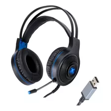 Fone De Ouvido Headset Gamer Usb Lugh Preto C/ Led Gh300