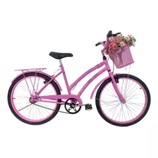 Bicicleta Cissa 24 Retrô Vintage Feminina Passeio Rosa