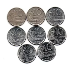 8 Moedas Série 1967 A 1979 - 10 Centavos