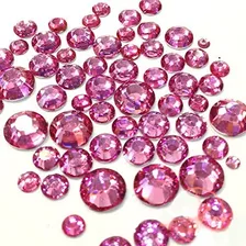 400 Piezas De 2 Mm - 6 Mm De Resina Rosa Rosa Ronda Rhinesto