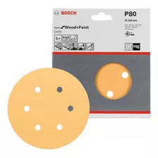 Set 5 Disco De Lija Con Velcro Bosch 150 Mm Grano 80