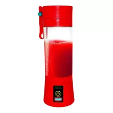 Mini Liquidificador Portátil Recarregável 6 Lâminas Vermelho