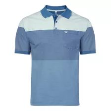 Camisa Polo Masculina Listrada Com Bolso Vilejack Vmgp0323