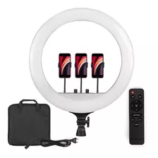 Ring Light 45cm Iluminador Para 3 Celular + Controle S/ Fio