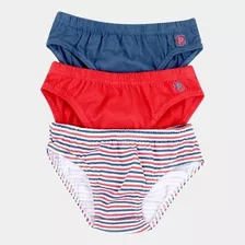 Cueca Infantil Meninos Pimpolho 100% Algodao Kit 3 Peças