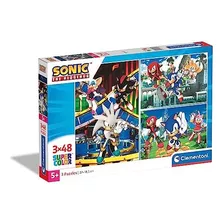 Clementoni Sonic Supercolor Sonic - Puzzle De 3 X 48 Piezas 