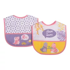  Set 2 Pzas Babero Bebe Niña Multicolor Pillin (prw169sur)