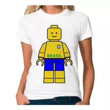 Camiseta Feminina Masculino Infantil Lego Copa Do Brasil 