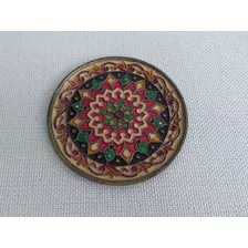 Prato Decorativo Mandala Em Bronze Antigo Maravilhoso