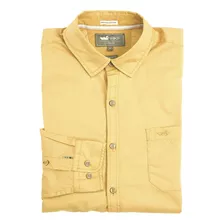 Camisa Algodón Orgánic Galiton Amarillo Hombre