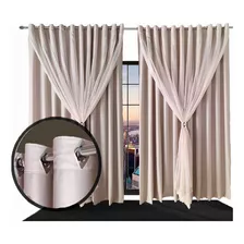 Cortinas Blackout 5,00x4,30 Apartamento Com Voal Palha