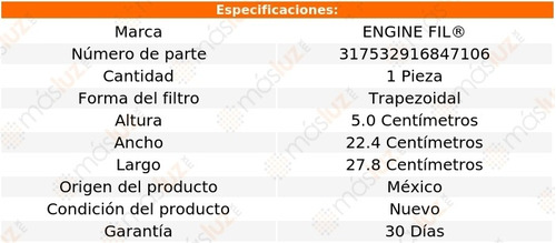 1- Filtro De Aire Equinox 3.0lv6 2010/2012 Engine Fil Foto 2