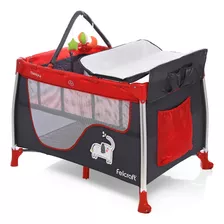 Cuna Plegable Practicuna Cambiador Felcraft Sleepy Rojo 