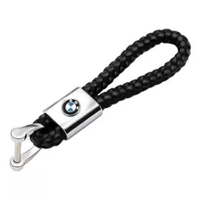 Chaveiro De Couro Legitimo Trançado Aço Inox Carro Moto Bmw