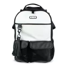 Mochila Blanco Con Negro, Mujer, Itzy Ritzy Elegante Moderna