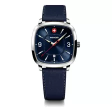 Wenger Reloj Vintage Sport 37 Mm, Azul Color Del Bisel Plateado