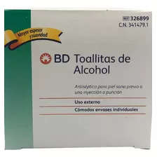 Toallitas Con Alcohol Bd Antiséptico Caja Con 100