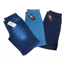 Kit 3 Bermudas Masculinas Jeans Com Lycra Qualidade Prime