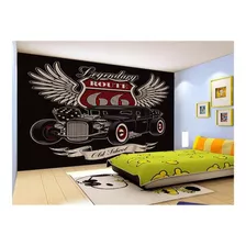 Papel De Parede 3d Carro Antigo Hot Rod Pin Up .,m² Cxr98