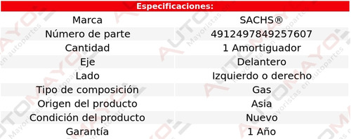 1 - Amortiguador Gas Del Izq/der Sachs Stratus L4 2.4l 95-06 Foto 2