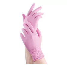 Guantes De Nitrilo Rosa - Caja 100u - Talle S // M