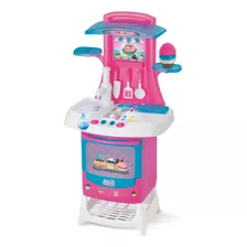 Cozinha Infantil Completa Cupcake Com Som Luz Sai Água Cor Rosa