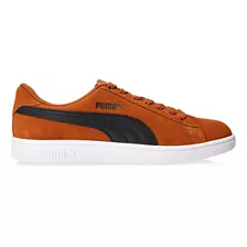 Tênis Masculino E Feminino Smash V2 Bdp Puma Cor Teak-puma Black-puma White Desenho Do Tecido Liso Tamanho 39 Br