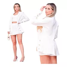 Conjunto Ponto Roma Blazer Top Shorts Saia Promoção