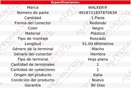 Un Bulbo Presin De Aceite Walker Equus V8 5.0l 2012-2016 Foto 5