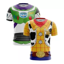 Kit 2 Camiseta Camisa Toy Story Buzz Lightyear Woody