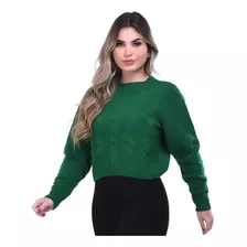 Cropped Feminina Tricot Blusa De Frio Grossa Quentinha Linda