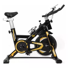 Bicicleta Ergométrica Spinning Preta/laranja 13kg De Força Cor Preto/amarelo