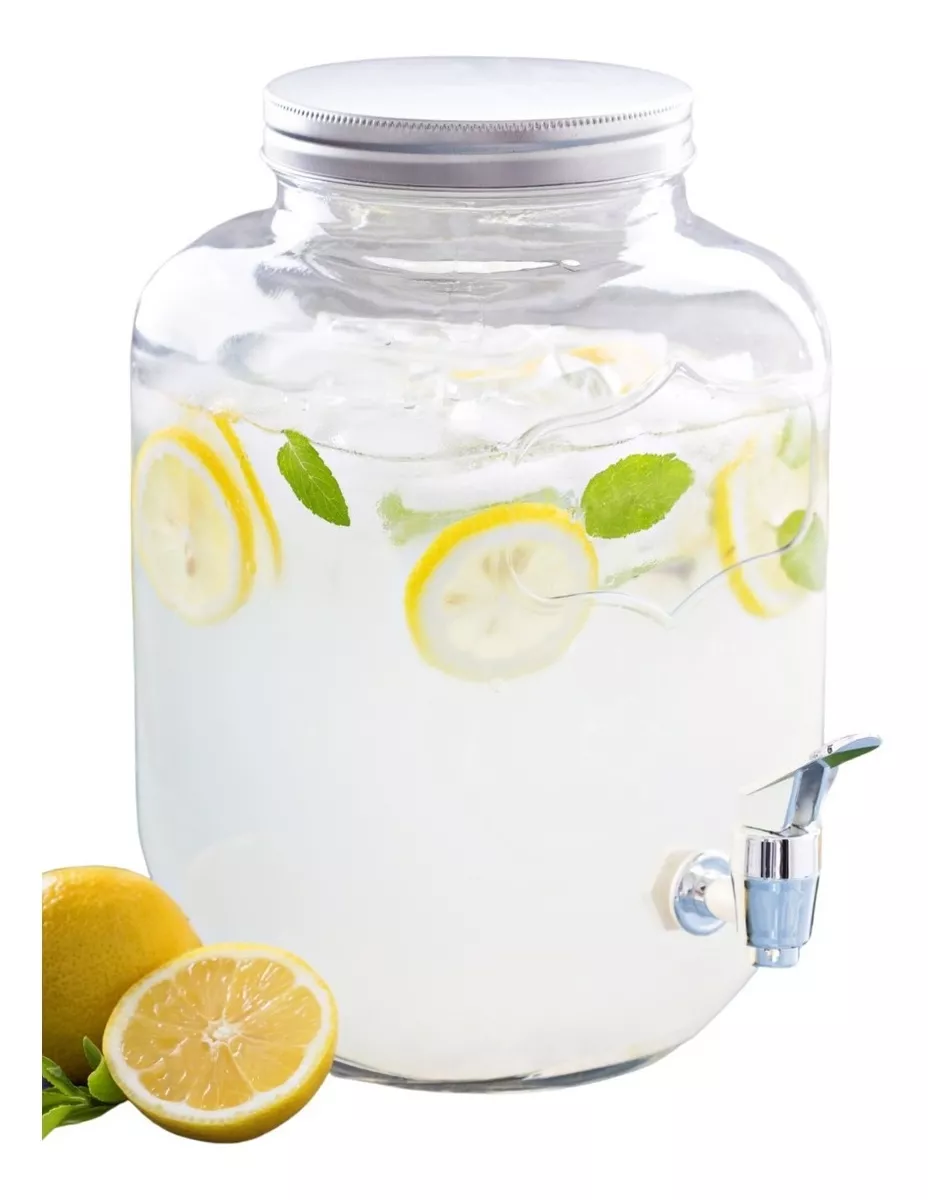 Vitrolero Mason Jar Dispensador De Bebidas 8 Lt Agua