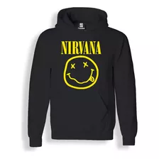 Blusa Moletom Canguru Nirvana Logo Top