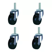 Pack 4 Ruedas 40mm Poliprop. Giratoria Con Tornillo Essen 