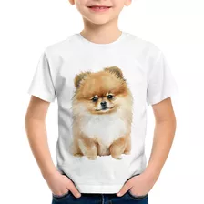 Camiseta Infantil Cachorro Spitz Alemão Lulu Da Pomerânia Ca