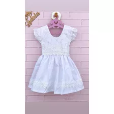 Vestido Luxo Batizado Festa Daminha Branco