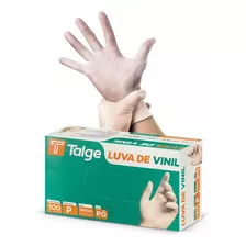 Luvas Descartáveis Talge Cor Branco De Látex Com Pó X 100 Unidades 