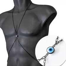 Body Chain Masculino De Olho Grego Branco