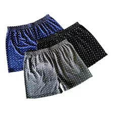 Kit 3 Cuecas Samba Canção Short Malha Fria Pijama Dormir 