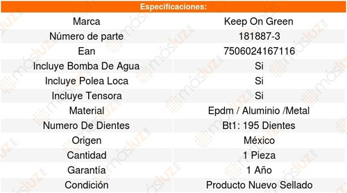 Kit Distribucion Bomba Agua Diamante V6 3.5l 97_04 1320093 Foto 4