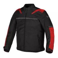 Campera Motorman Tommy Cordura Negro + Rojo Bamp Group