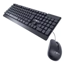 Kit Teclado E Mouse Inova Key-8387 Cabo 1,5m Usb 1200dpi Cor Do Teclado Preto