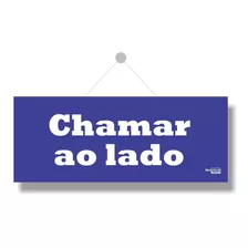 Placa Comercio Chamar Ao Lado Cor Azul Frente Verso 