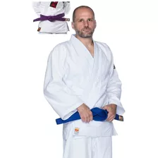 Kimono Judo Trançado Adulto Branco + Faixa Adulto Branca