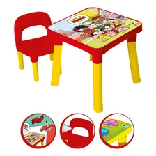 Mesa Mesinha Infantil C/ Cadeira Didática Educativo Colorido