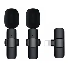 Microfone Lapela Sem Fio Para iPhone iPad Com 2 Microfone