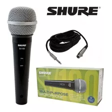 Microfone Shure Sv Sv 100 Dinâmico Cardioide Cor Preto/prateado