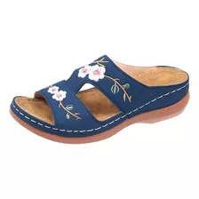 Sapatos De Bordada Com Flor Ortopédica Feminina Casuais